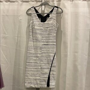 Julia Jordan Black and White Striped Midi Dress